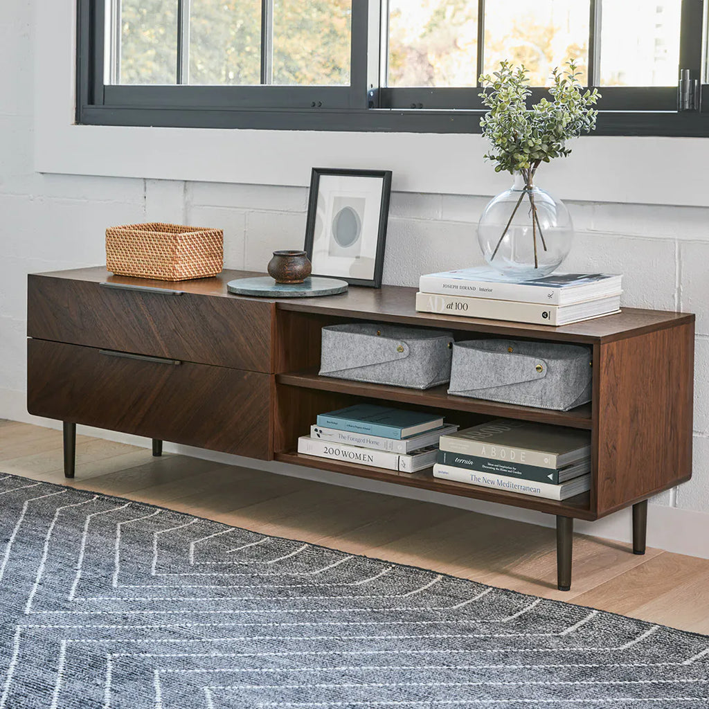 Nera 63" Low Media Unit - Walnut