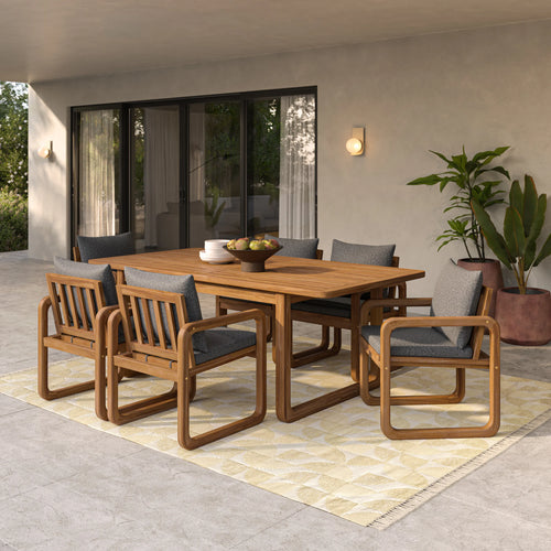 (Set of 6) Article Laholm Outdoor Dining Chair - Dravite Black