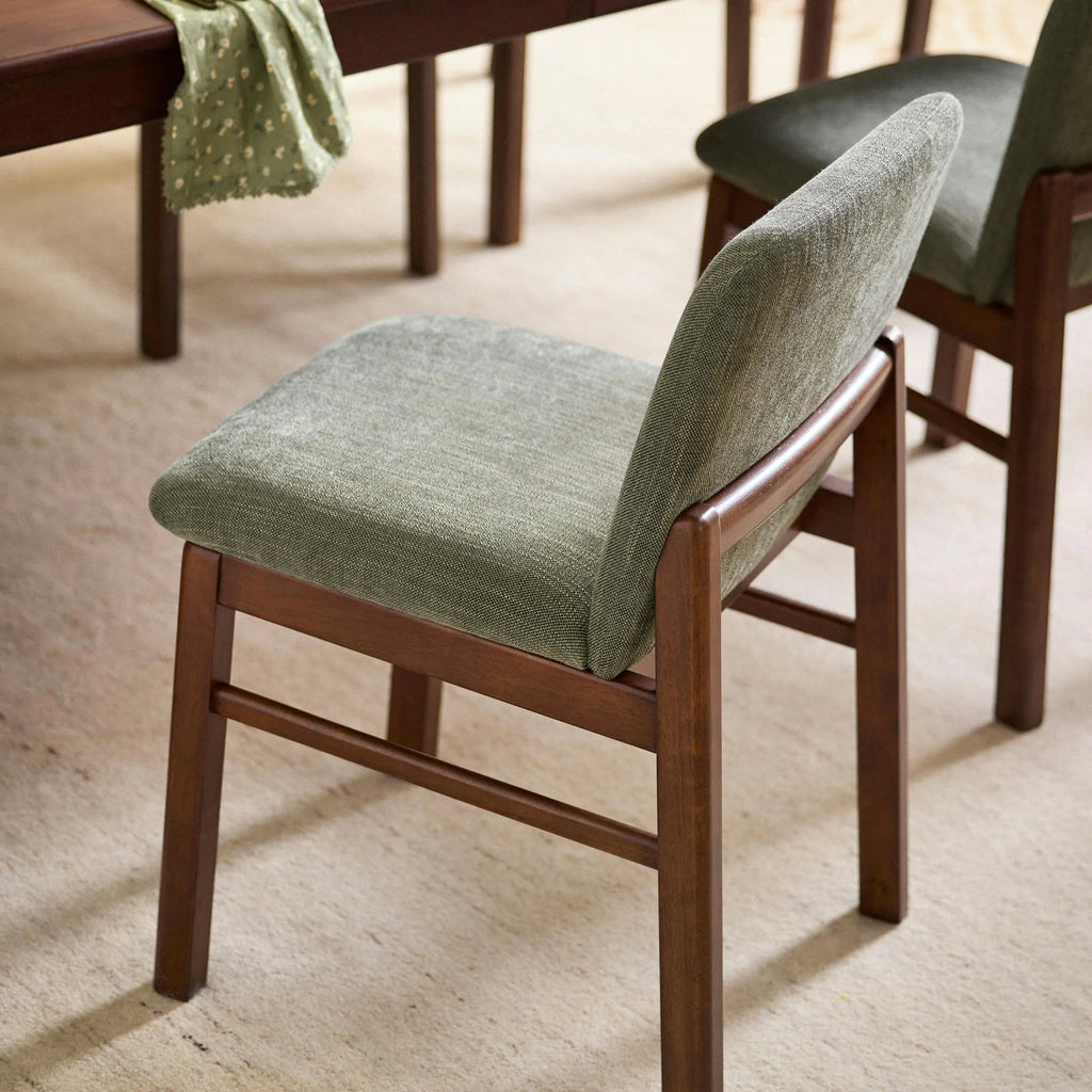 Mikkel Dining Chair - Walnut And Algonquin Green (Set of 4)