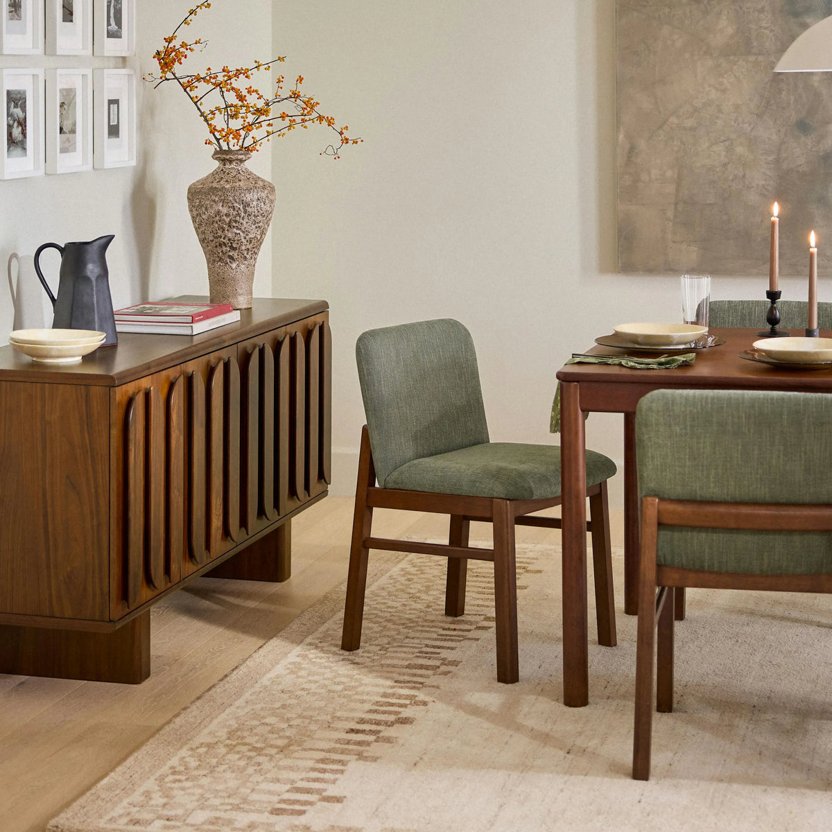 Mikkel Dining Chair - Walnut And Algonquin Green (Set of 4)