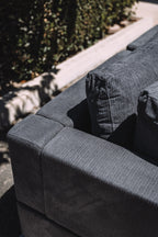 My Comfy Couches 4 Piece Cloud Set - Dark Gray Plush Chenille