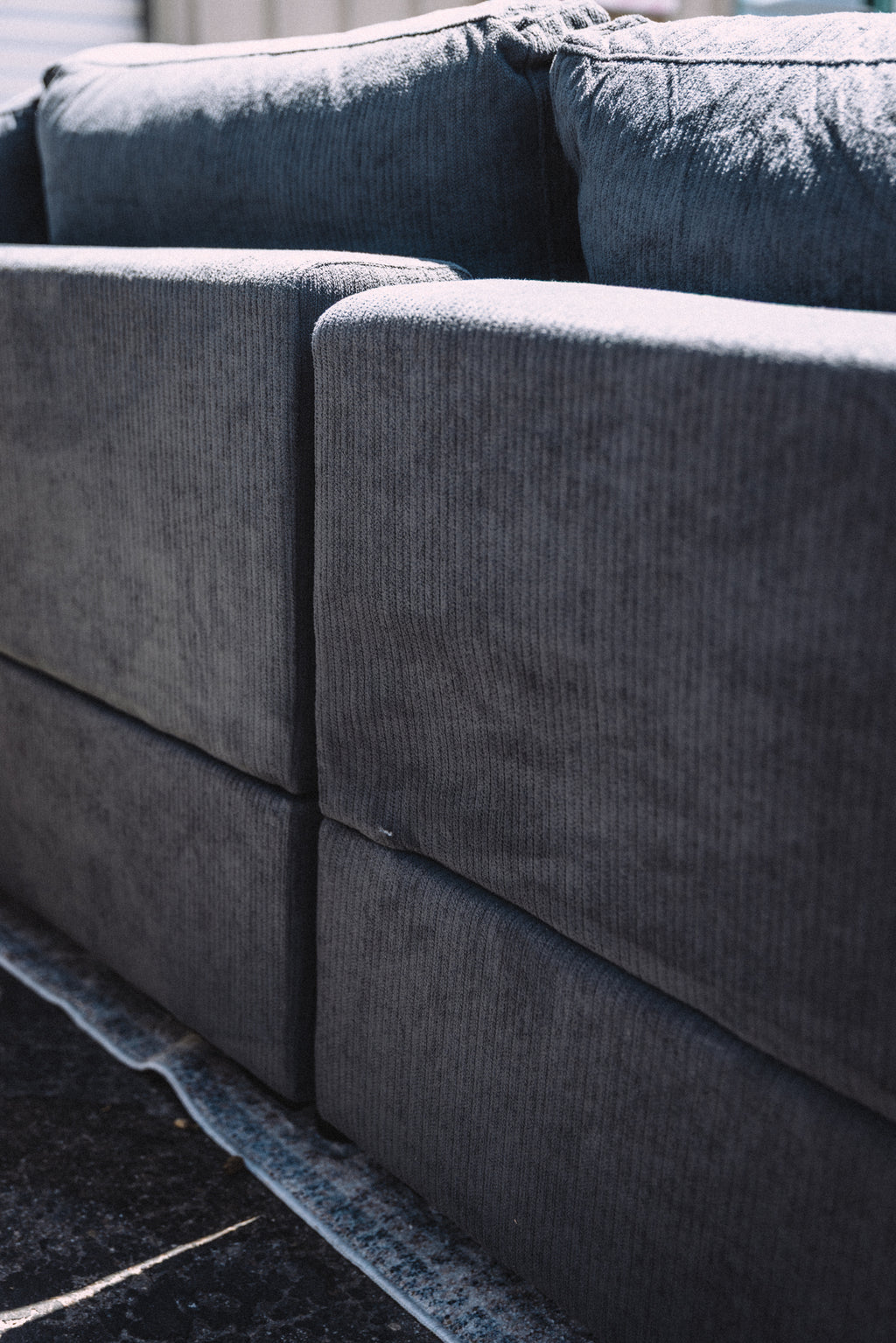 My Comfy Couches 4 Piece Cloud Set - Dark Gray Plush Chenille