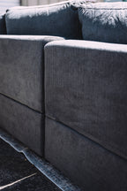 My Comfy Couches 4 Piece Cloud Set - Dark Gray Plush Chenille