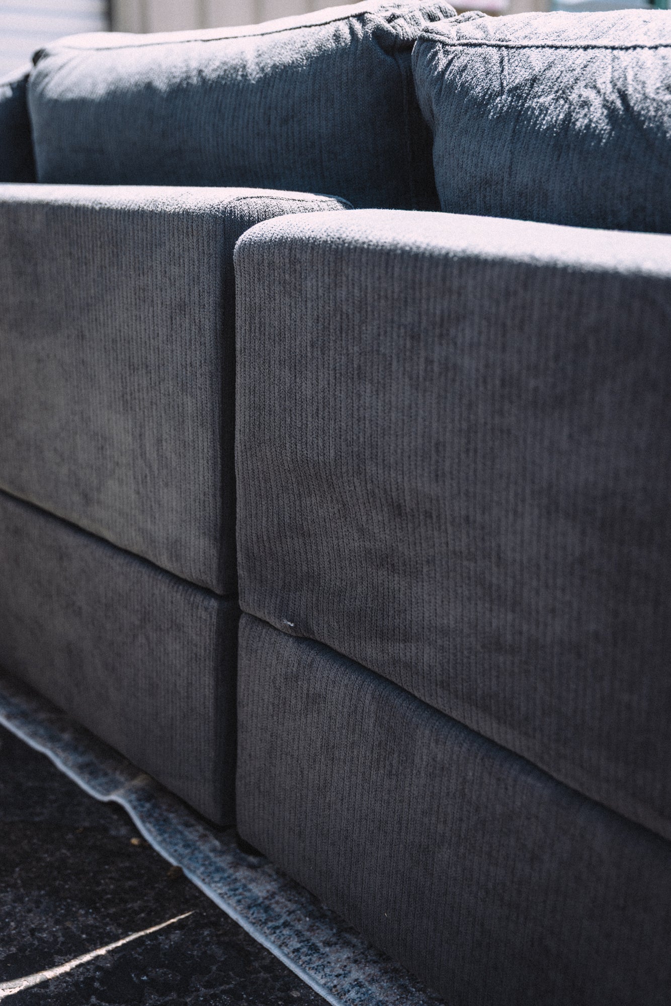 My Comfy Couches 4 Piece Cloud Set - Dark Gray Plush Chenille