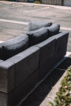 My Comfy Couches 4 Piece Cloud Set - Dark Gray Plush Chenille
