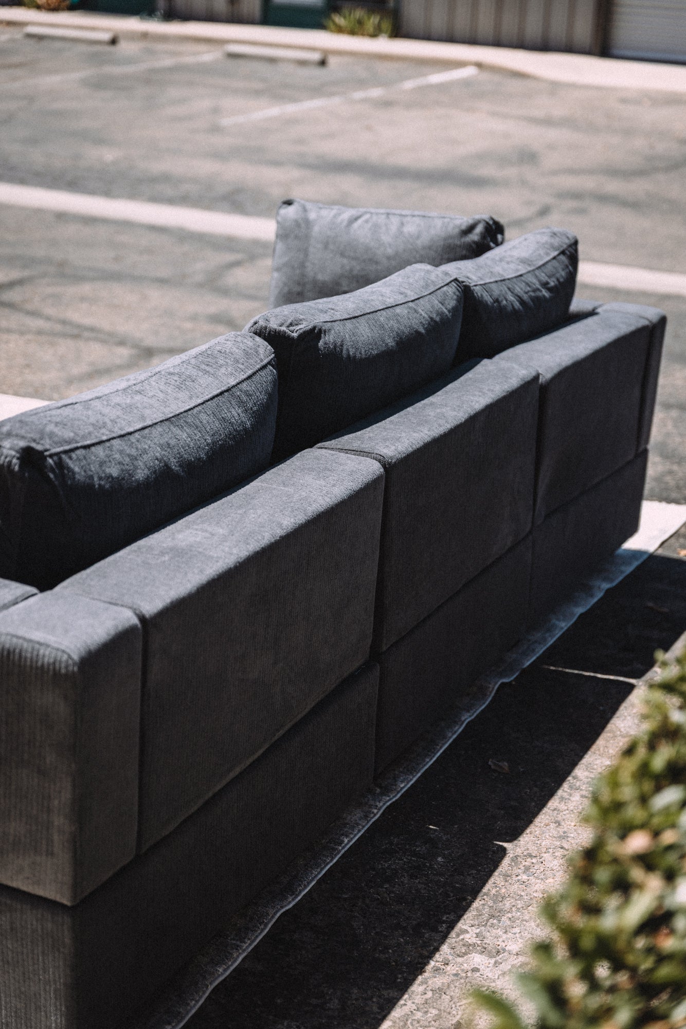 My Comfy Couches 4 Piece Cloud Set - Dark Gray Plush Chenille