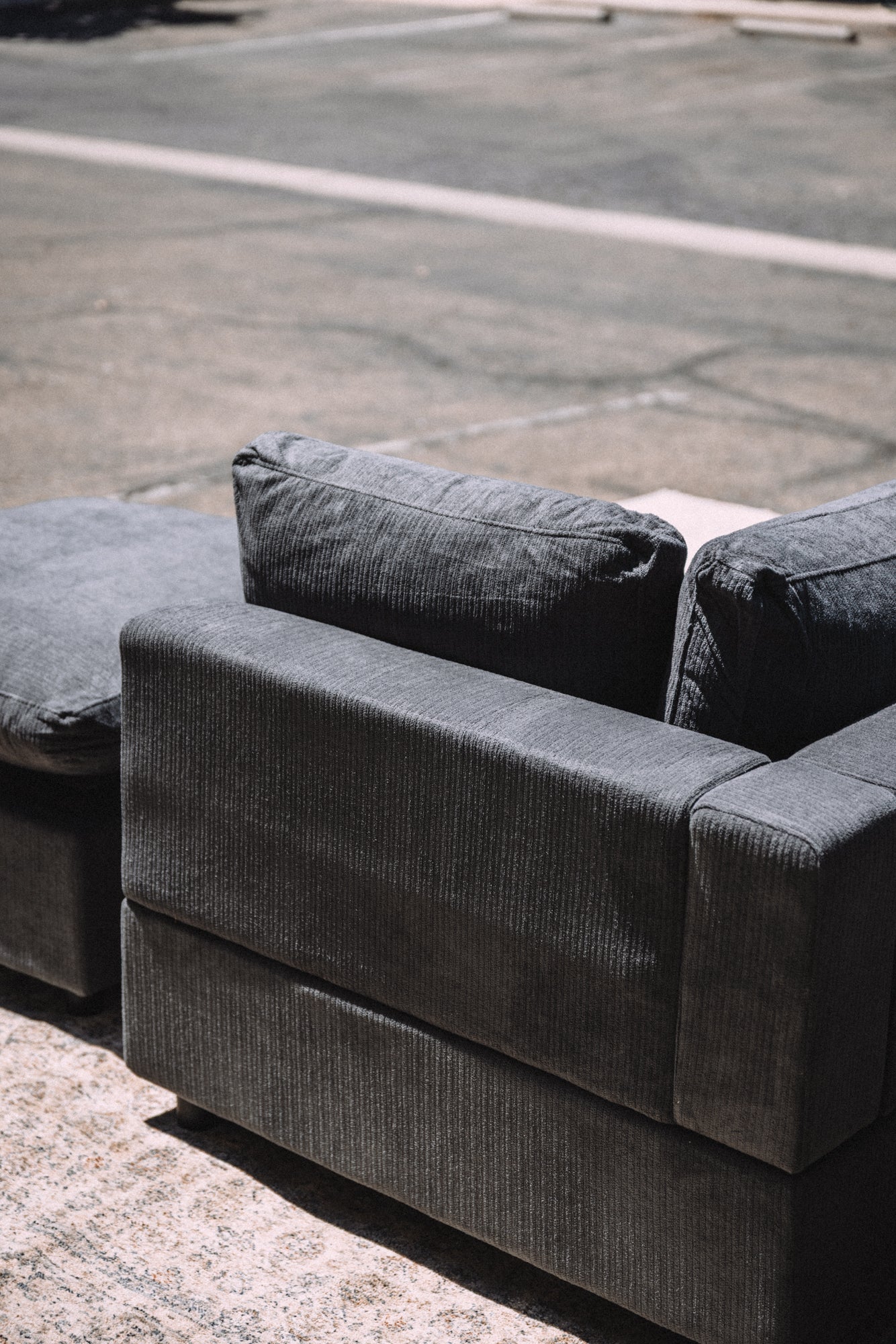 My Comfy Couches 4 Piece Cloud Set - Dark Gray Plush Chenille