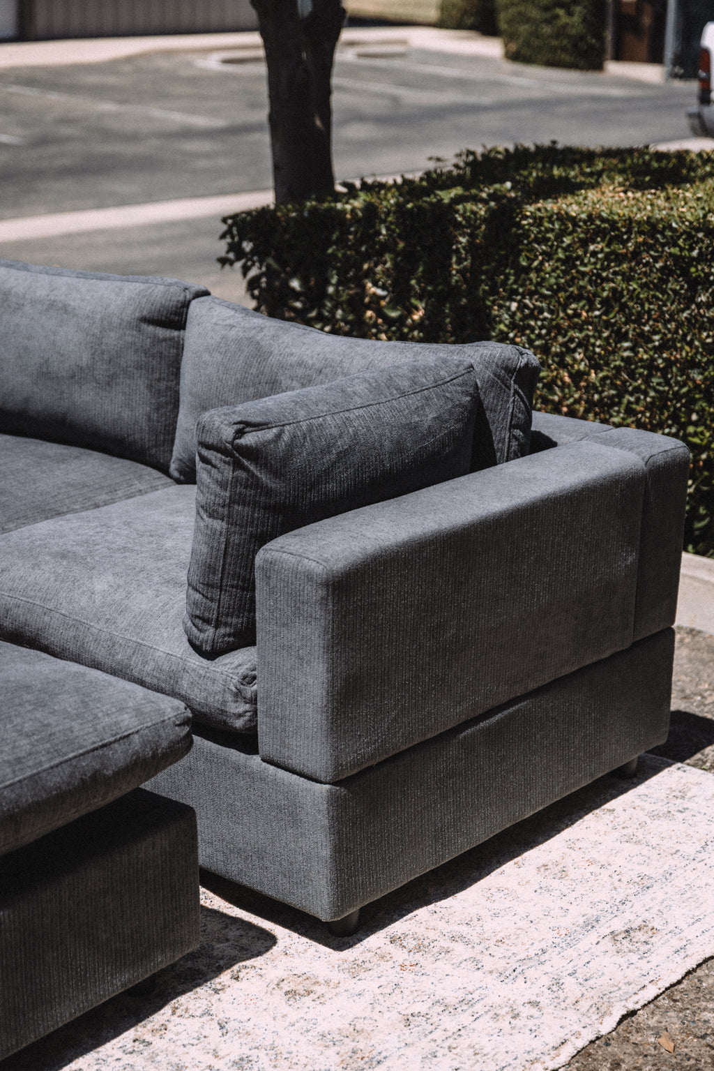 My Comfy Couches 4 Piece Cloud Set - Dark Gray Plush Chenille