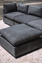 My Comfy Couches 4 Piece Cloud Set - Dark Gray Plush Chenille