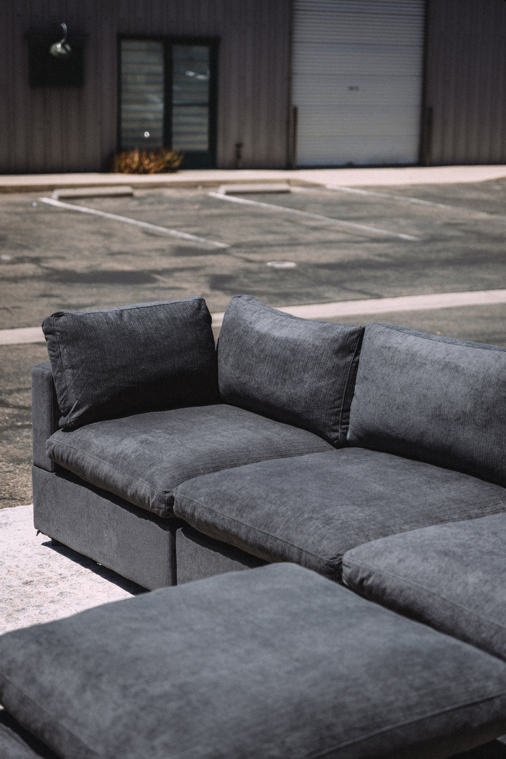 My Comfy Couches 4 Piece Cloud Set - Dark Gray Plush Chenille