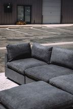 My Comfy Couches 4 Piece Cloud Set - Dark Gray Plush Chenille