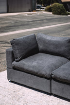 My Comfy Couches 4 Piece Cloud Set - Dark Gray Plush Chenille