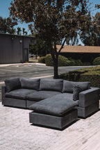 My Comfy Couches 4 Piece Cloud Set - Dark Gray Plush Chenille