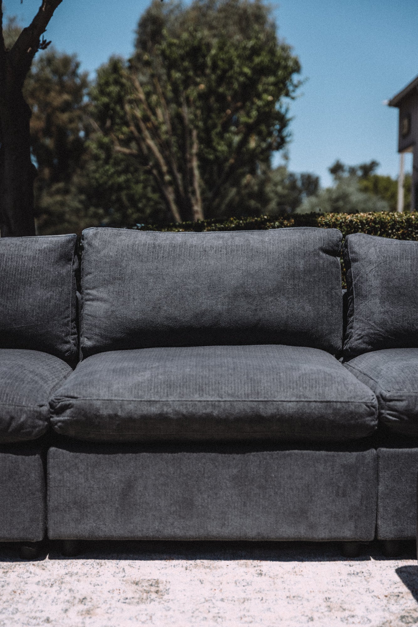My Comfy Couches 4 Piece Cloud Set - Dark Gray Plush Chenille