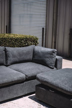 My Comfy Couches 4 Piece Cloud Set - Dark Gray Plush Chenille