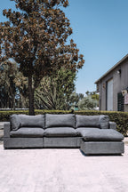 My Comfy Couches 4 Piece Cloud Set - Dark Gray Plush Chenille