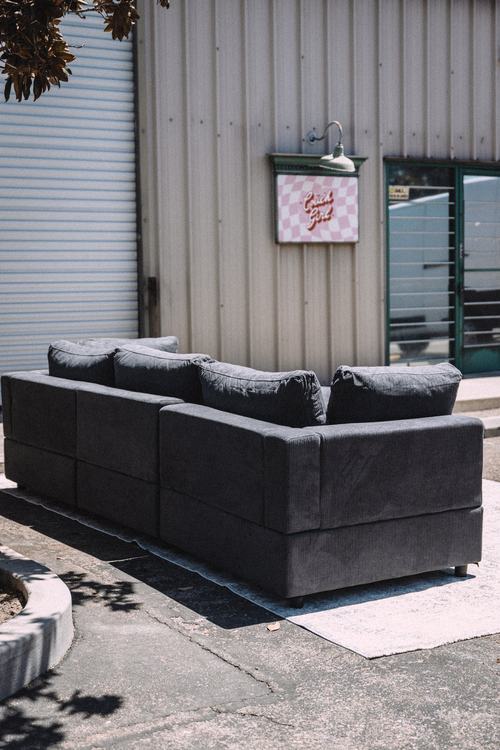 My Comfy Couches 4 Piece Cloud Set - Dark Gray Plush Chenille