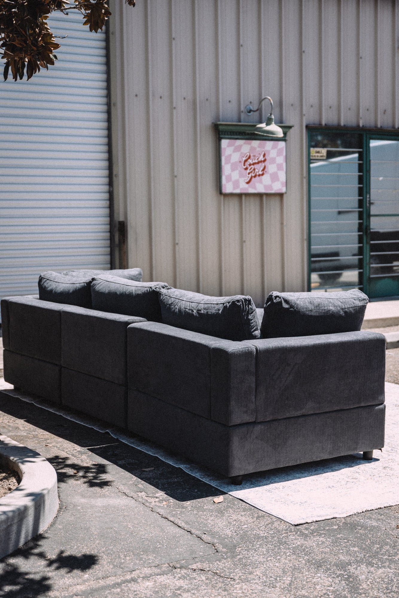 My Comfy Couches 4 Piece Cloud Set - Dark Gray Plush Chenille