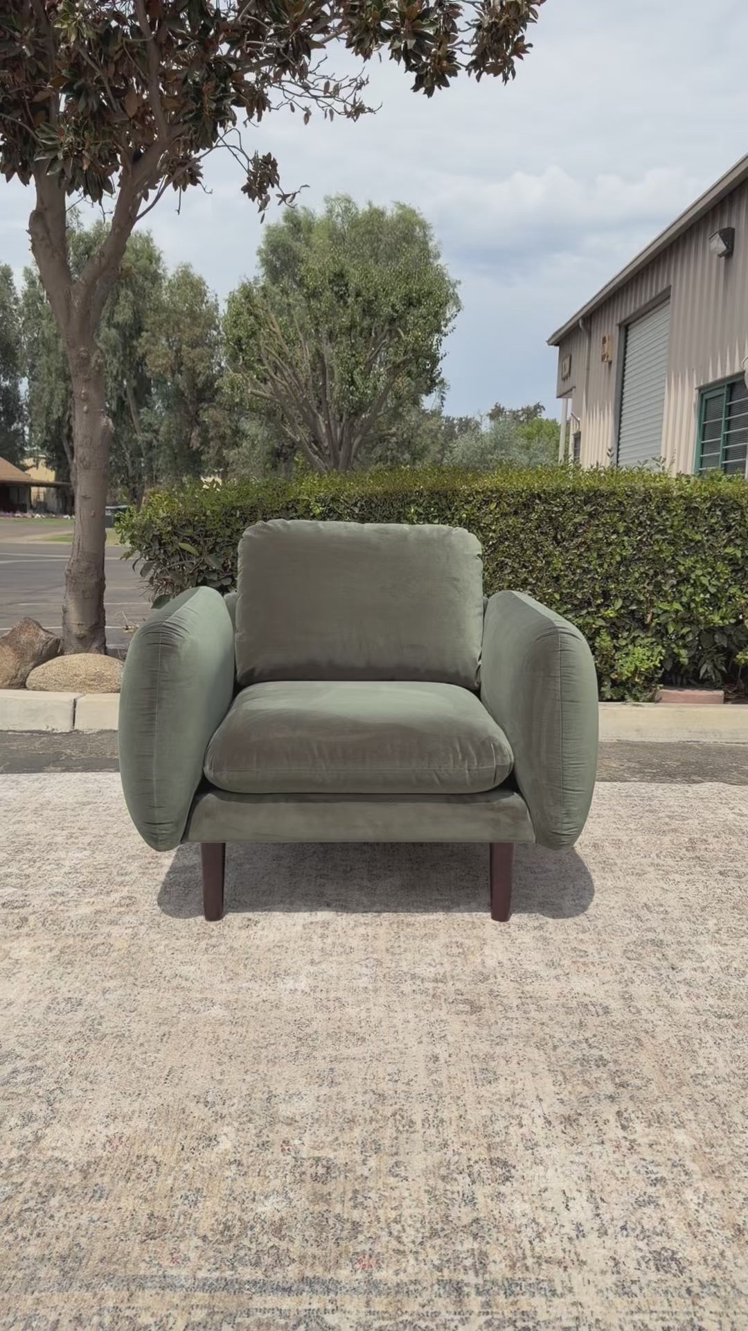Article Sanders 37" Velvet Lounge Chair - Plush Pacific Green