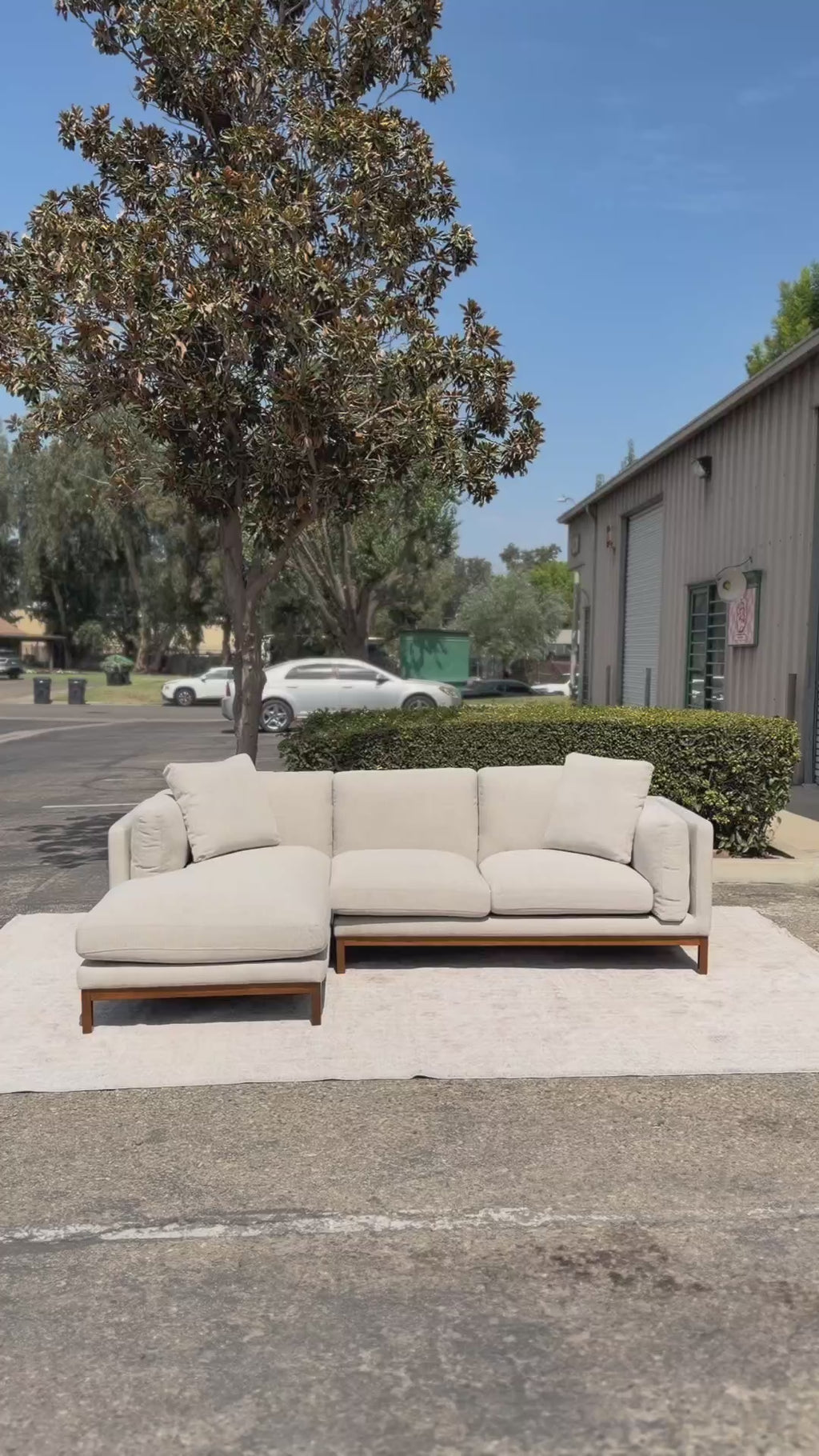 Castlery Owen Chaise Sectional Couch - Pearl Beige