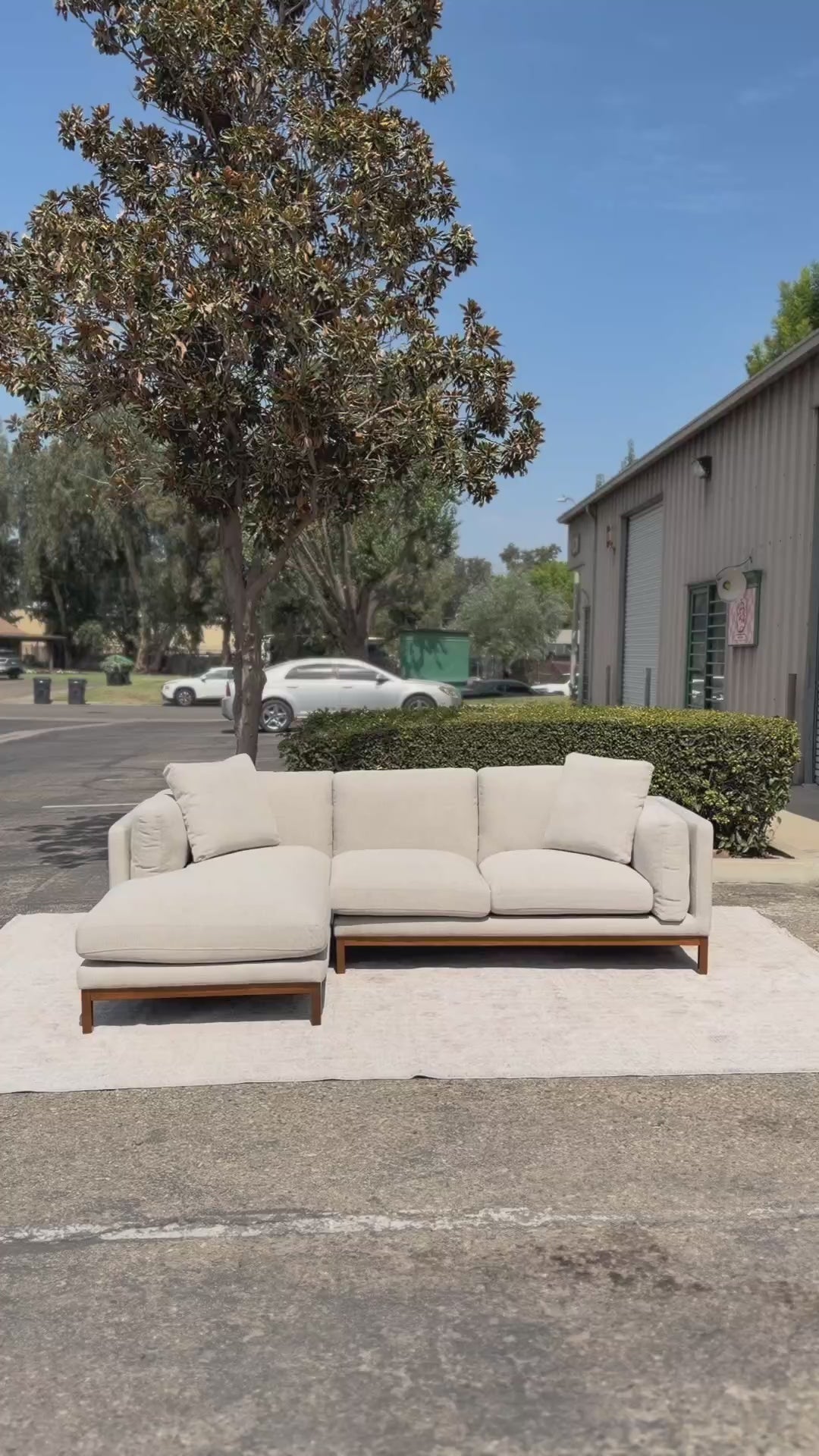 Castlery Owen Chaise Sectional Couch - Pearl Beige