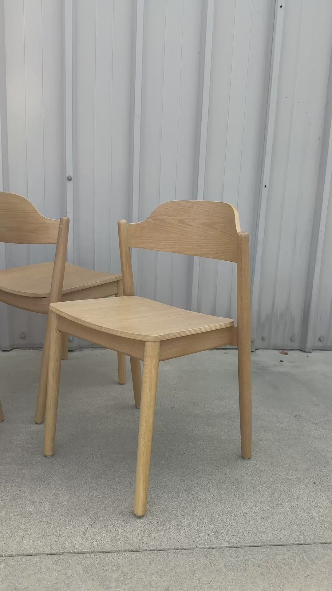 Article Sylvo Stackable Dining Chair - White Oak (Set of 6)