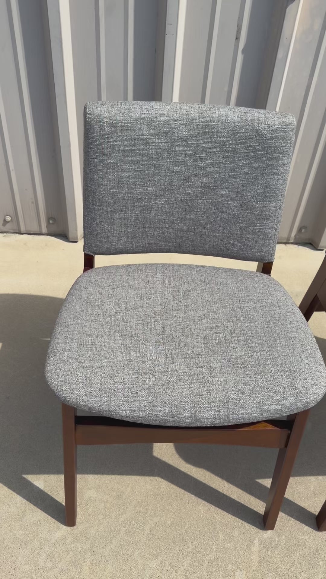 (Set of 6) Article Nosh Dining Chairs - Walnut And Quarry Gray