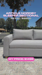 Article Nordby 104" Reversible Sleeper Sectional - Pep Gray