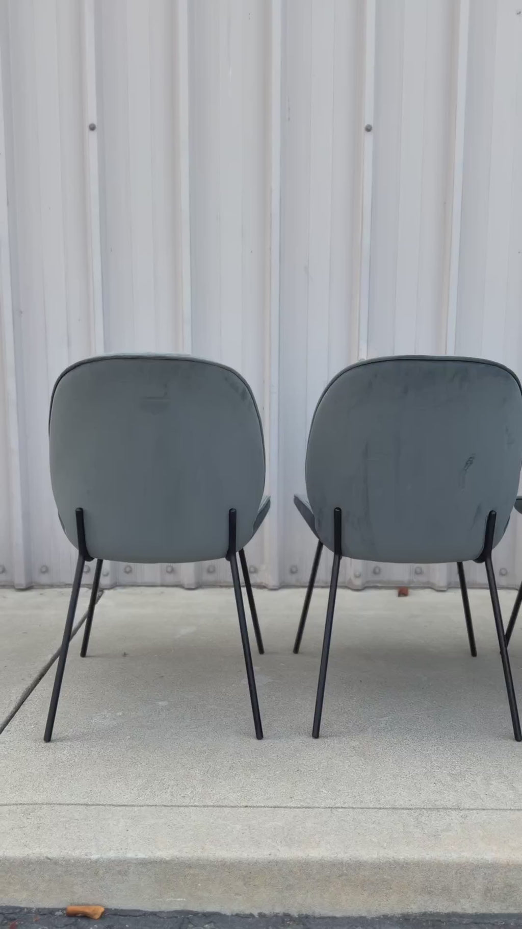(Set of 4) Dauphine Dining Chairs - Smoked Turquoise