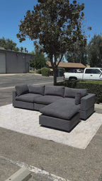 My Comfy Couches 4 Piece Cloud Set - Dark Gray Plush Chenille
